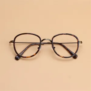 Cubojue Unisex Full Rim Irregular Square Alloy Hyperopic Reading Glasses