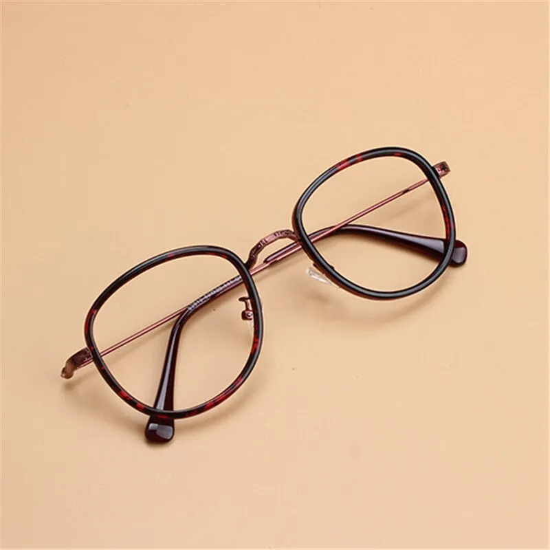 Cubojue Unisex Full Rim Irregular Square Alloy Hyperopic Reading Glasses