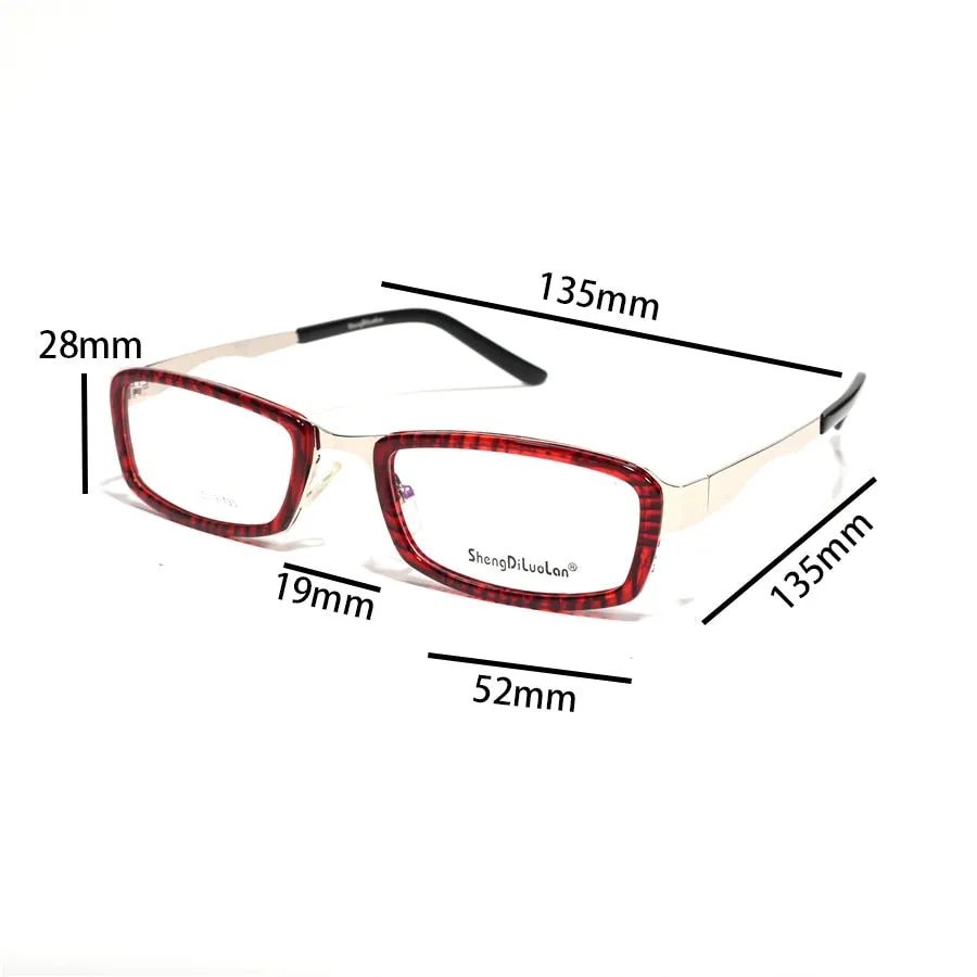 Cubojue Unisex Full RIm Rectangle Tr 90 Titanium Myopic Reading Glasses 2107m