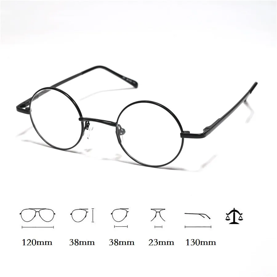 Cubojue Unisex Full Rim Small Round Myopic Alloy Reading Glasses 201