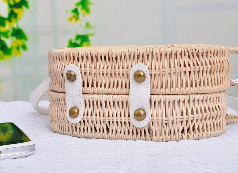 Cute Bear Rattan Shoulder Bag