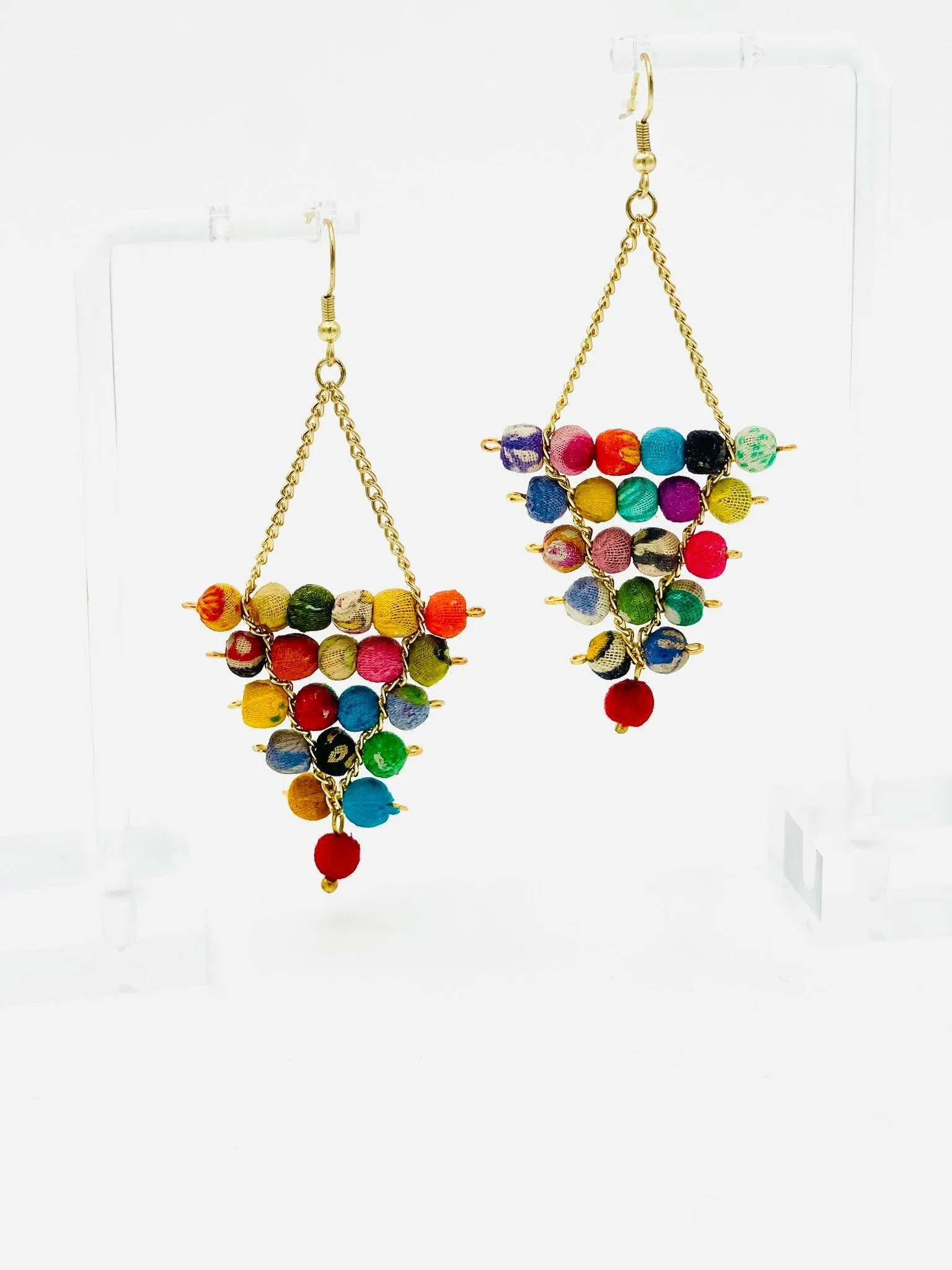 Fair Trade Grape Earrings with Upcycled Cotton Fabric