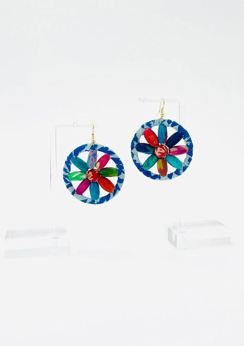 Fair Trade, Hoops/Earrings with Upcycled Cotton Fabric