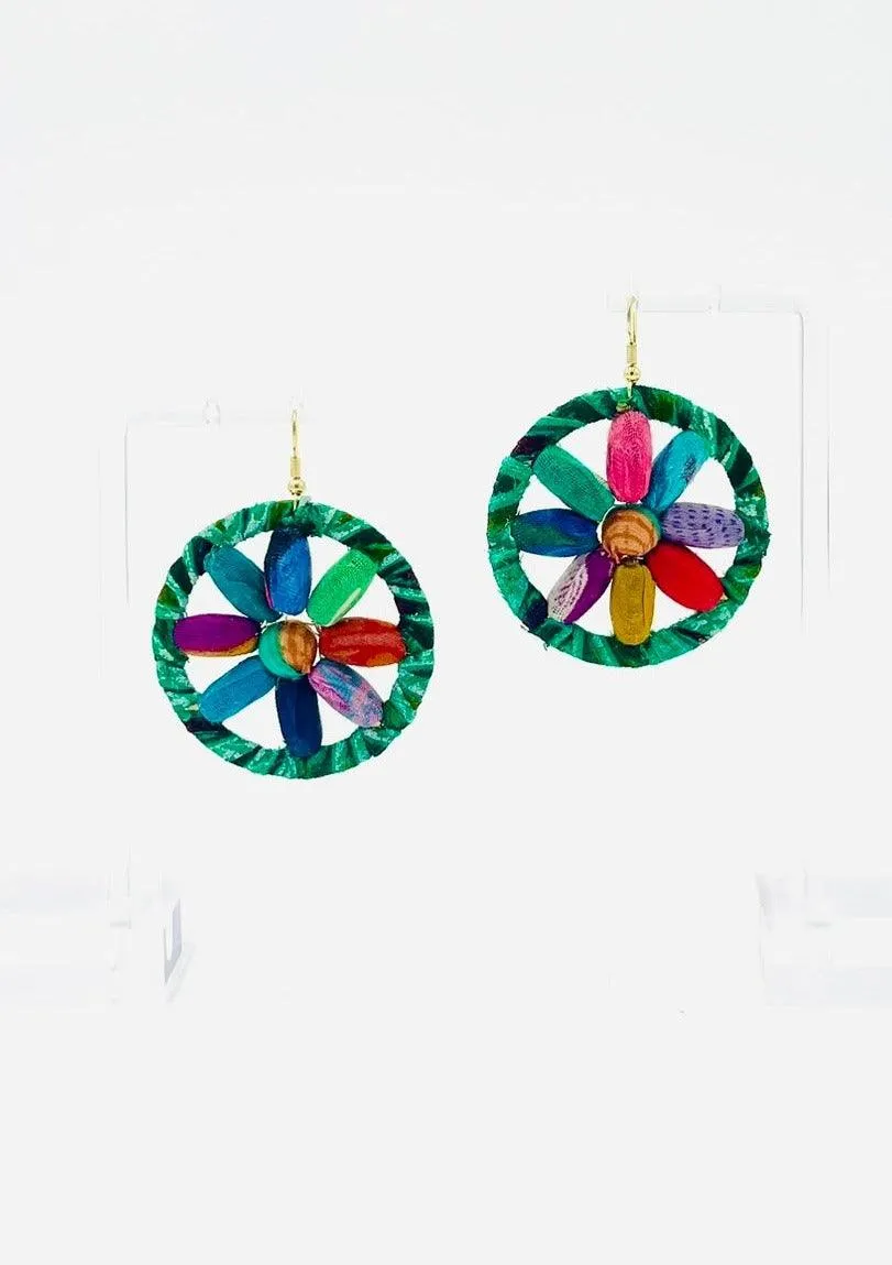 Fair Trade, Hoops/Earrings with Upcycled Cotton Fabric