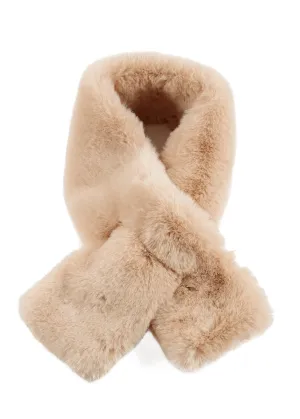 Fur5Eight Beige Faux Fur Loop Scarf