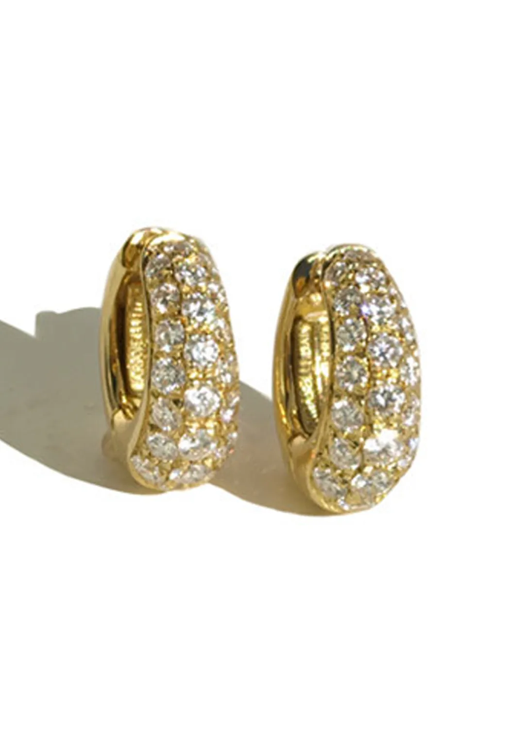 Garavelli 18k Yellow Gold Diamond Huggie Earrings