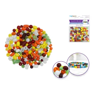 Glass Beads 3mm-7mm Mix-Pack 30gms, Tropicana