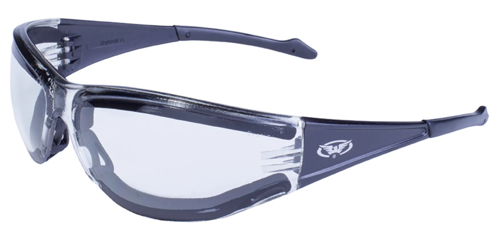 Global Vision Foam Padded Clear Riding Glasses plus soft pouch