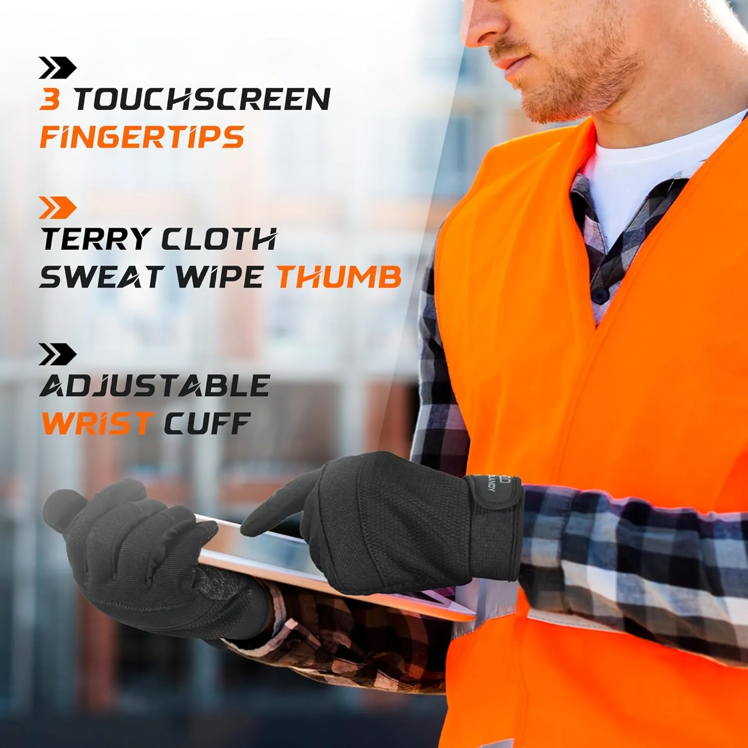 HANDLANDY Flexible Safety Utility Touch Screen Mechanics Gloves 6295