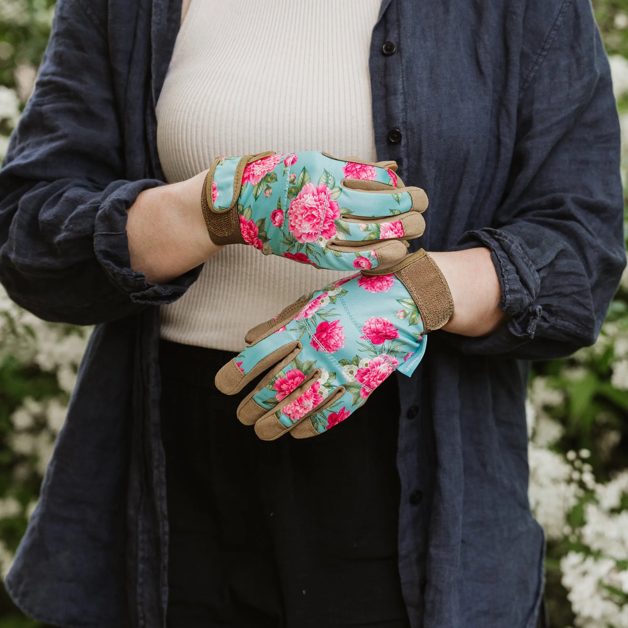 Kent & Stowe Aqua Peony Premium Comfort Gloves