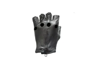 Leather Fingerless Riding Gloves, GLZ54-DL