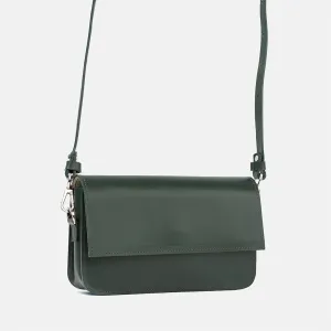 Leather Shoulder Bag - Curie (Forest Green)