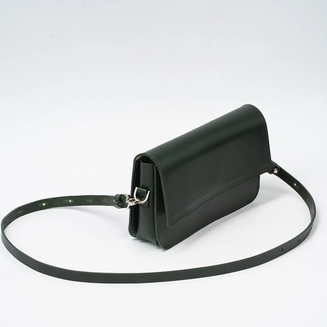 Leather Shoulder Bag - Curie (Forest Green)