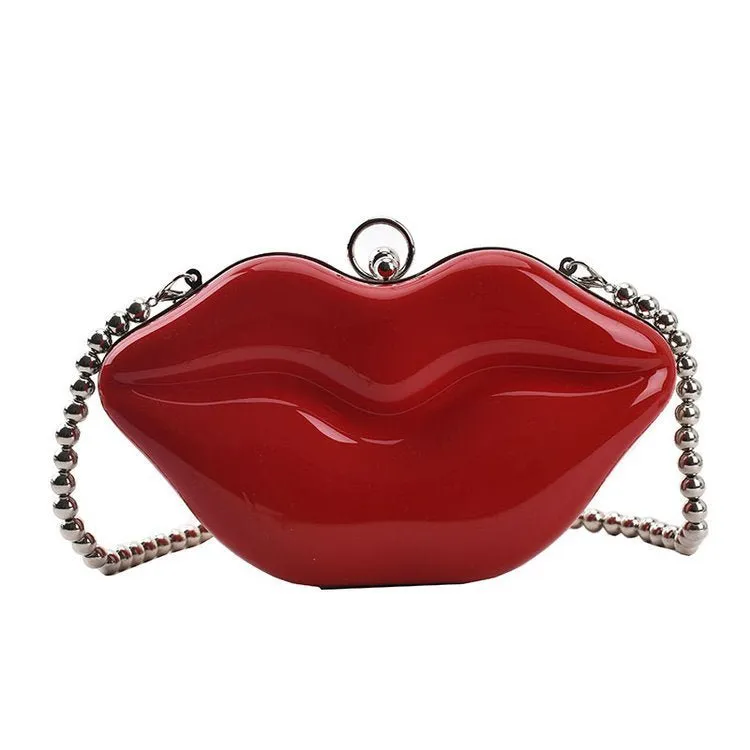 Luxy Moon Women Big Lips Acrylic Clutch Bag