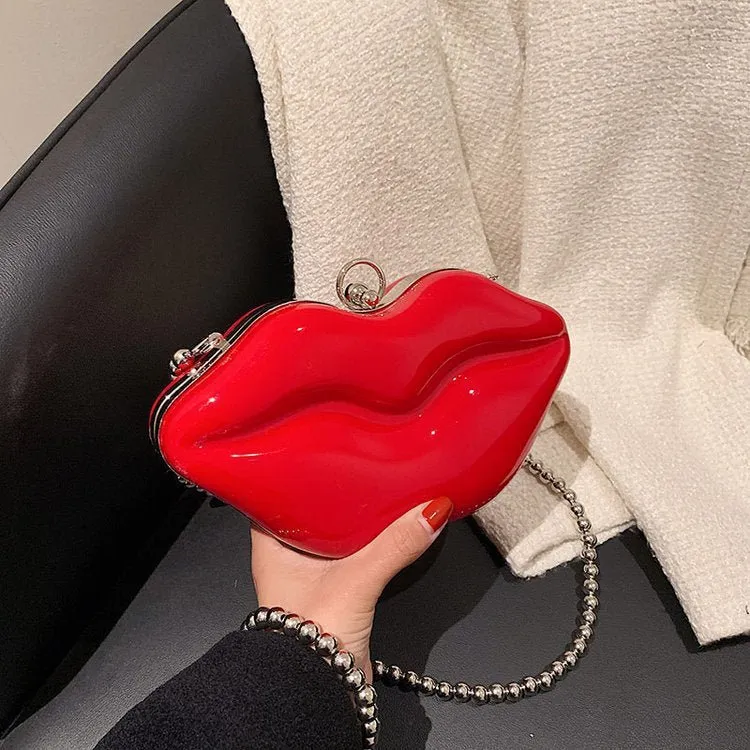 Luxy Moon Women Big Lips Acrylic Clutch Bag