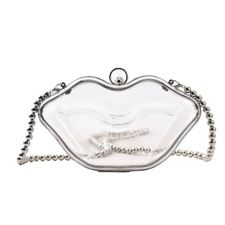 Luxy Moon Women Big Lips Acrylic Clutch Bag