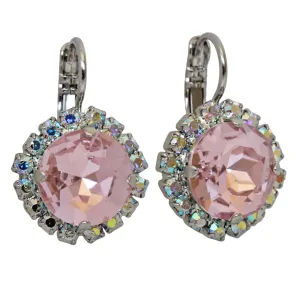 Mariana "Pretty in Pink" Rhodium Plated Faceted Crystal Statement Earrings, 1137/1R 1AB223ro