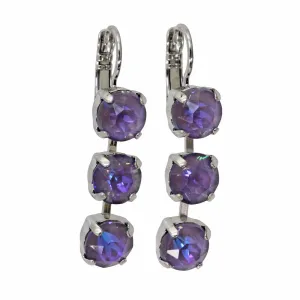 Mariana "Sun-Kissed Plum" Rhodium Plated Three Stone Crystal Earrings, 1440/1 149149ro