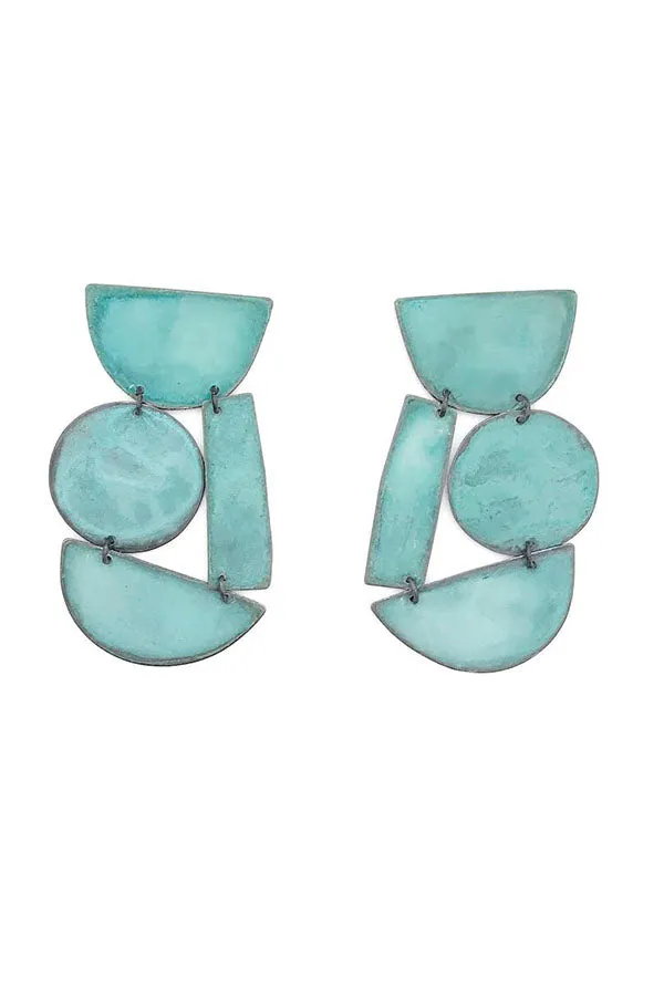 Masha Cyan Patina Earrings