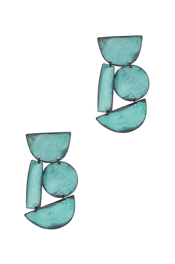 Masha Cyan Patina Earrings