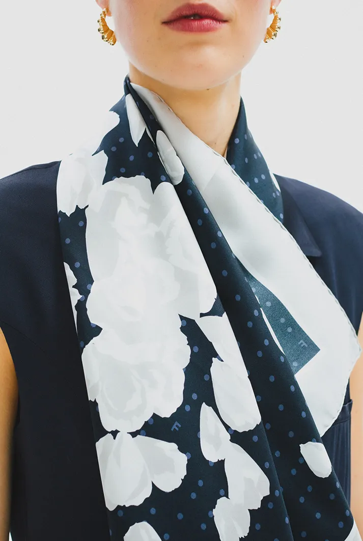 Midnight Pearl Silk Scarf