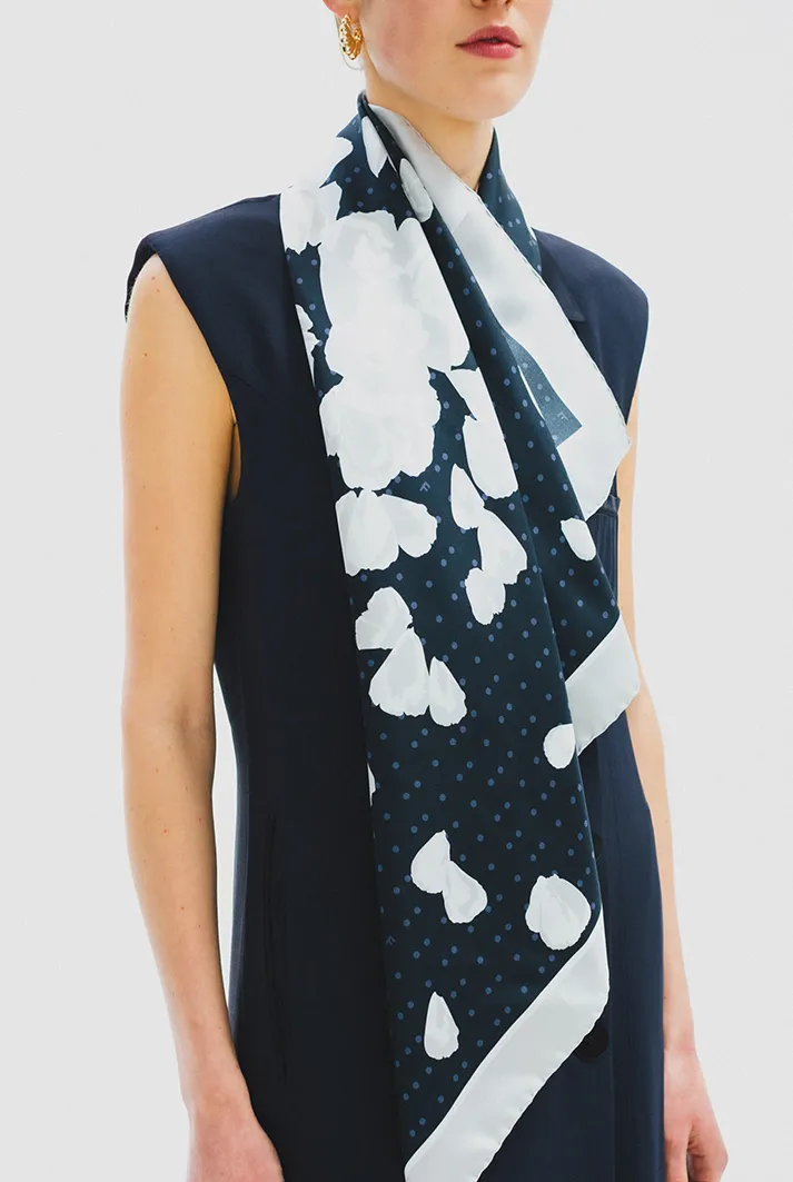 Midnight Pearl Silk Scarf