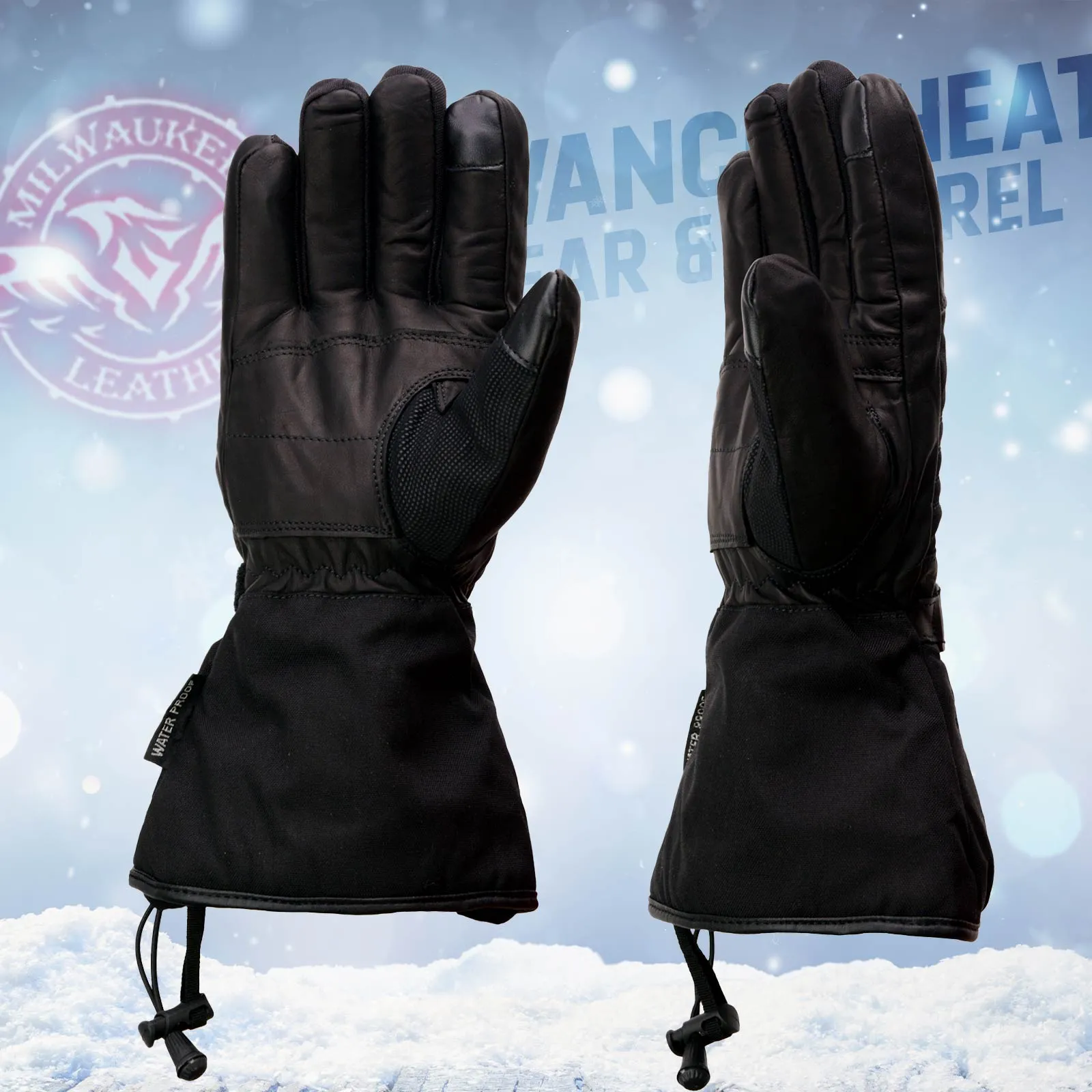 Milwaukee Leather MG17501SET Men’s Heated Black Leather/Textile Winter