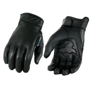 Milwaukee Leather MG7502 Men's Black Leather ‘Cool-Tec’ with i-Touch Screen Compatible Gel Palm Motorcycle Hand Gloves