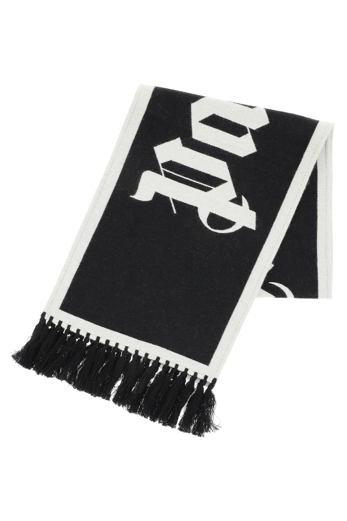 Palm angels wool logoed scarf