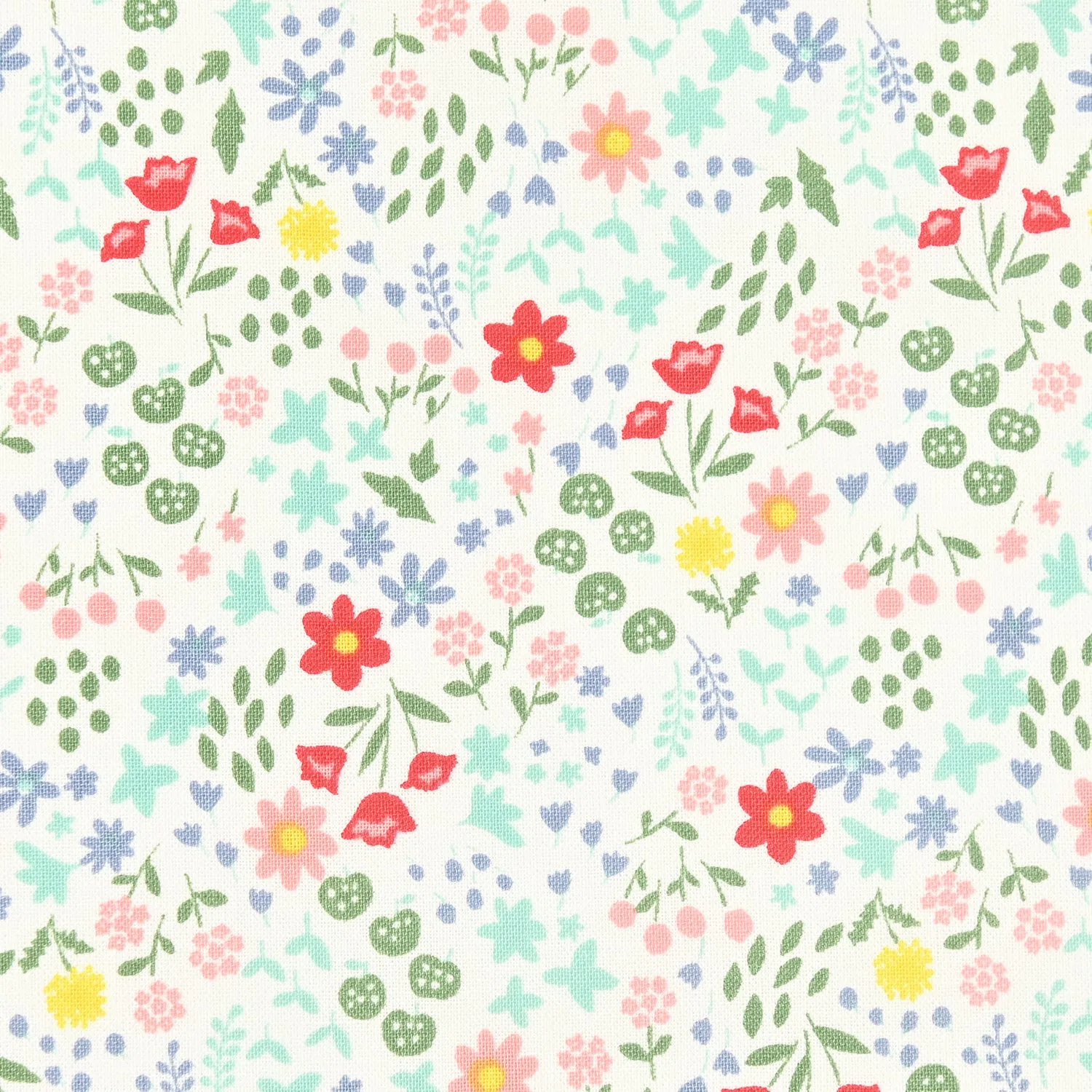 Pataco Ditsy Flower Cotton Sheeting - KOKKA Original Design