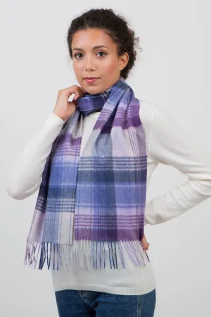 Repeat Edge Cashmere Scarf - Purple