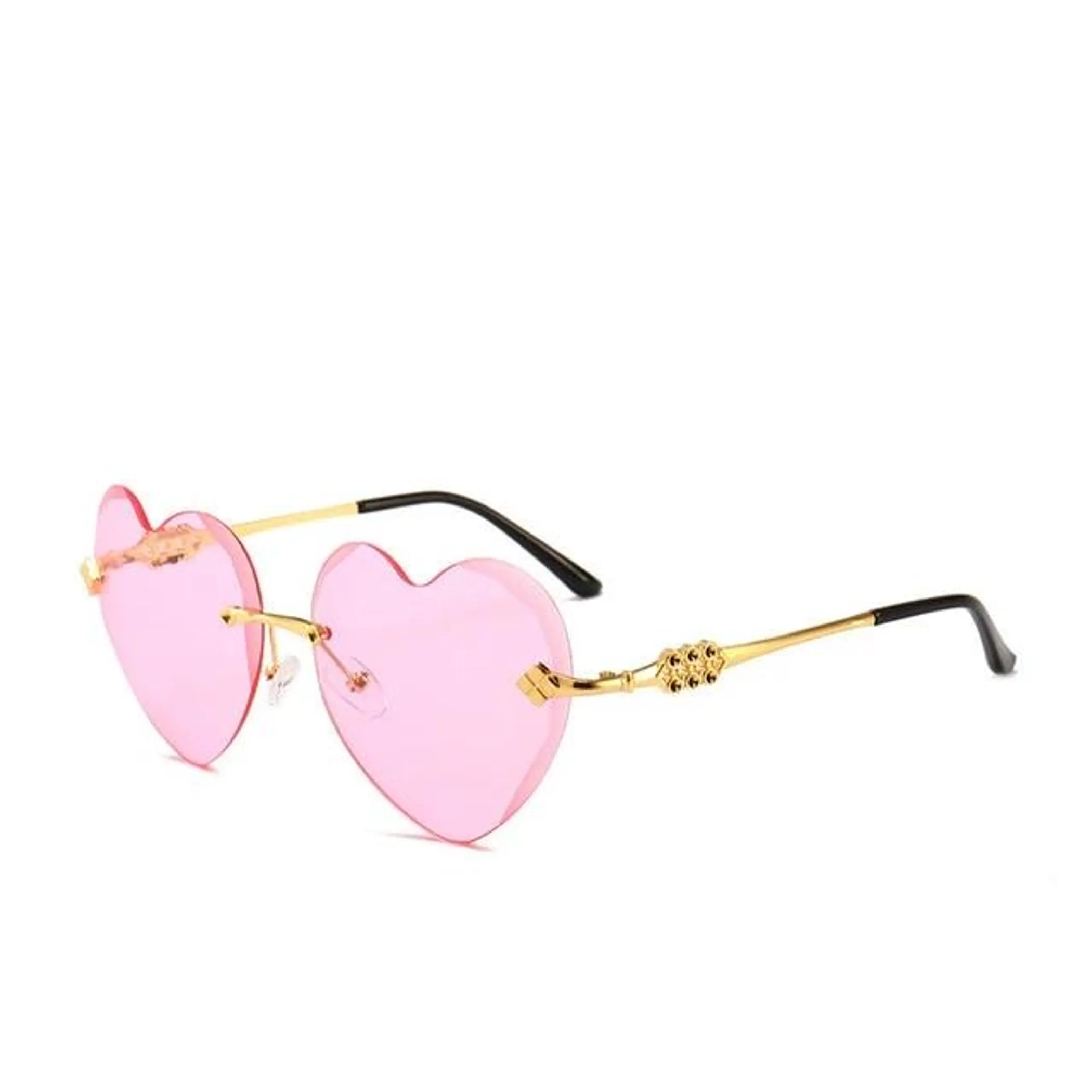 Rimless Style Heart Shape Sunglasses