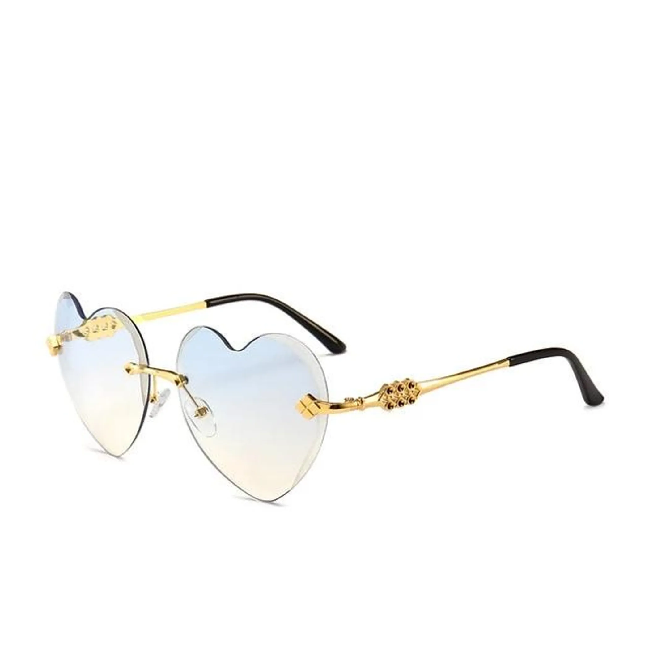 Rimless Style Heart Shape Sunglasses