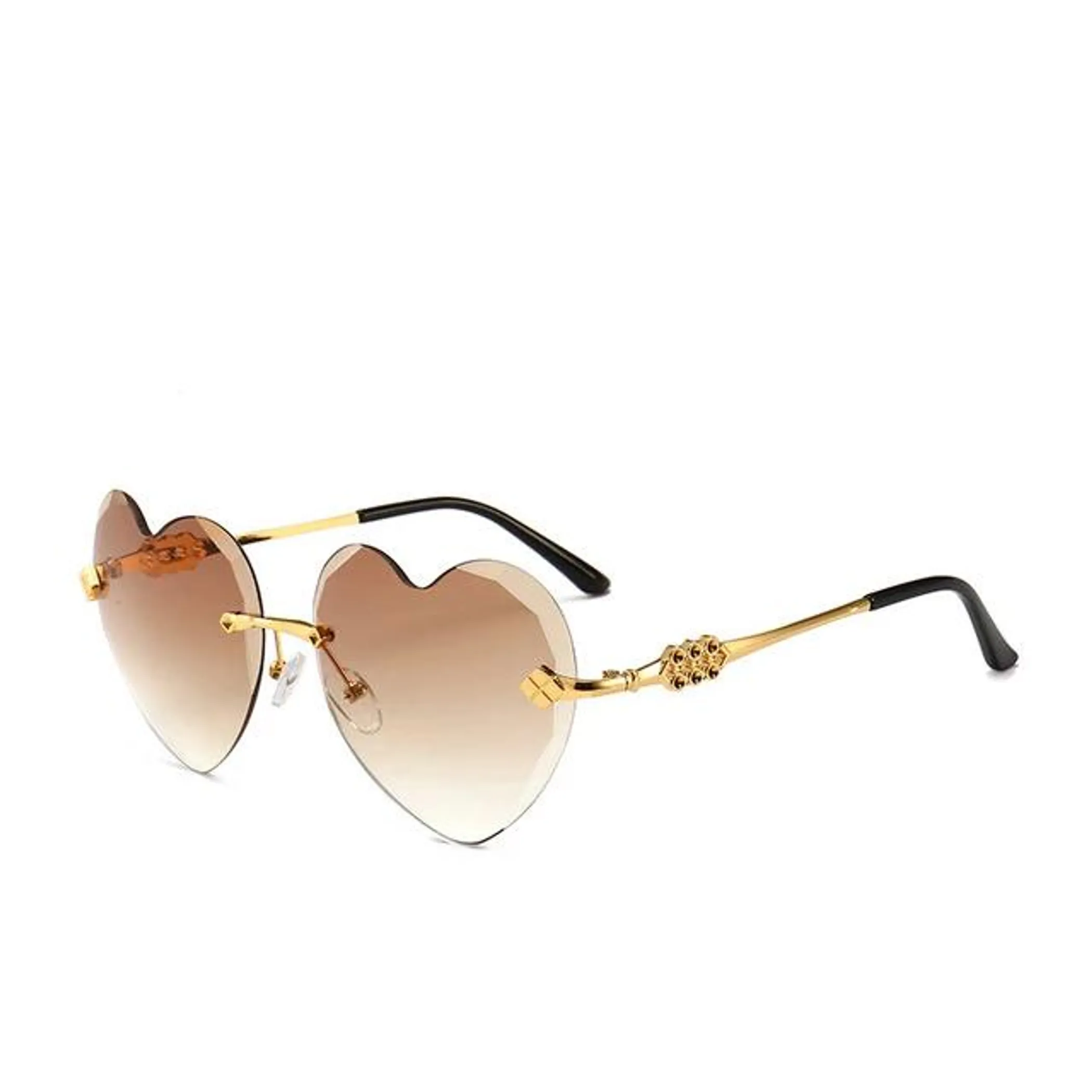 Rimless Style Heart Shape Sunglasses