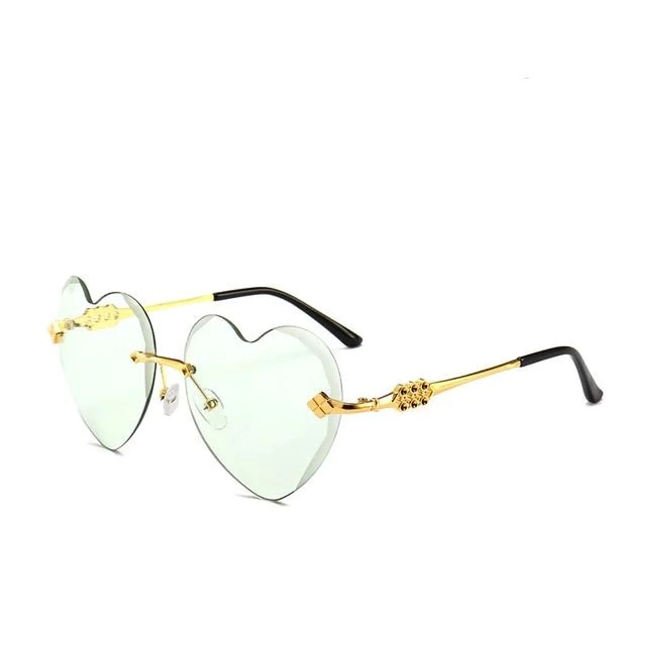 Rimless Style Heart Shape Sunglasses