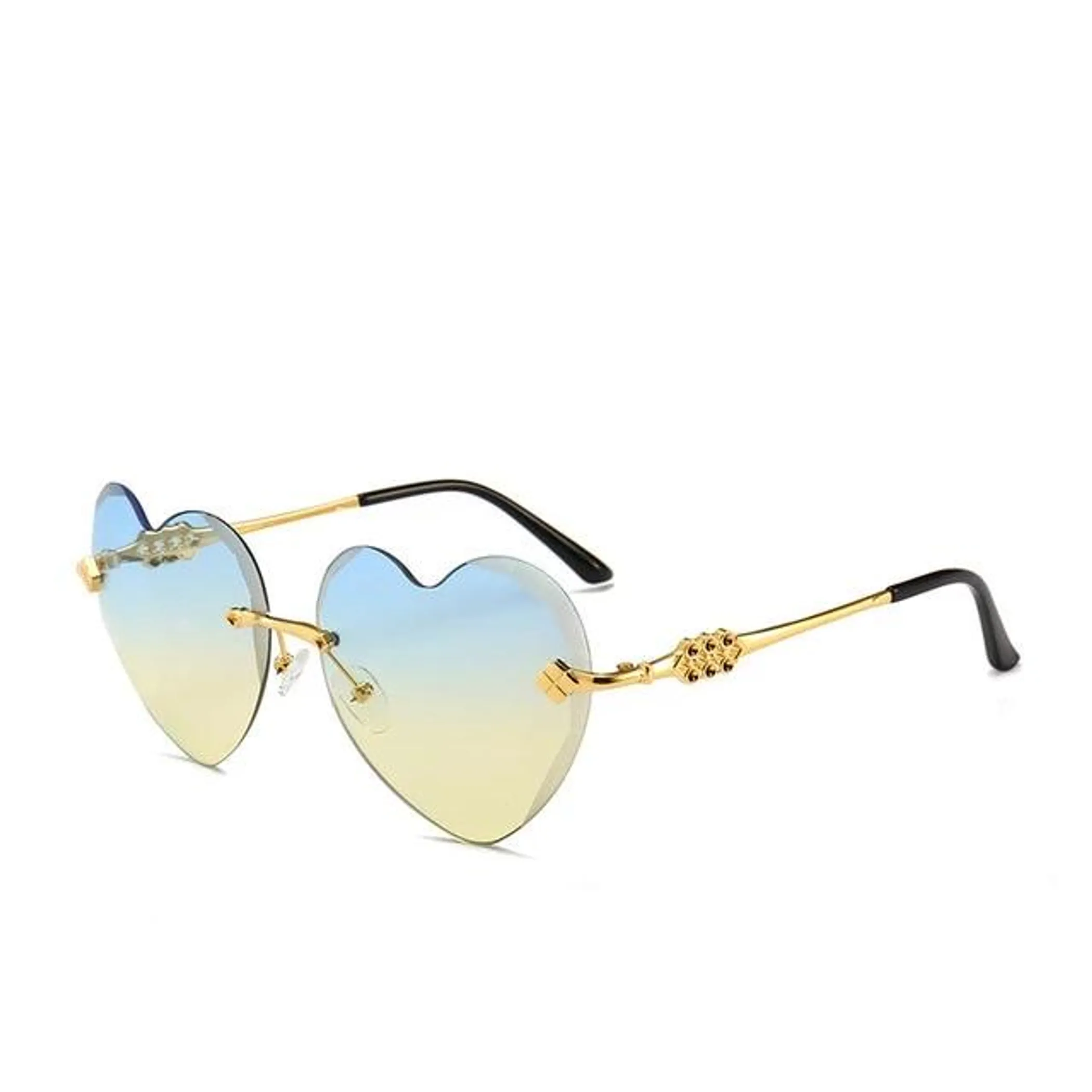 Rimless Style Heart Shape Sunglasses