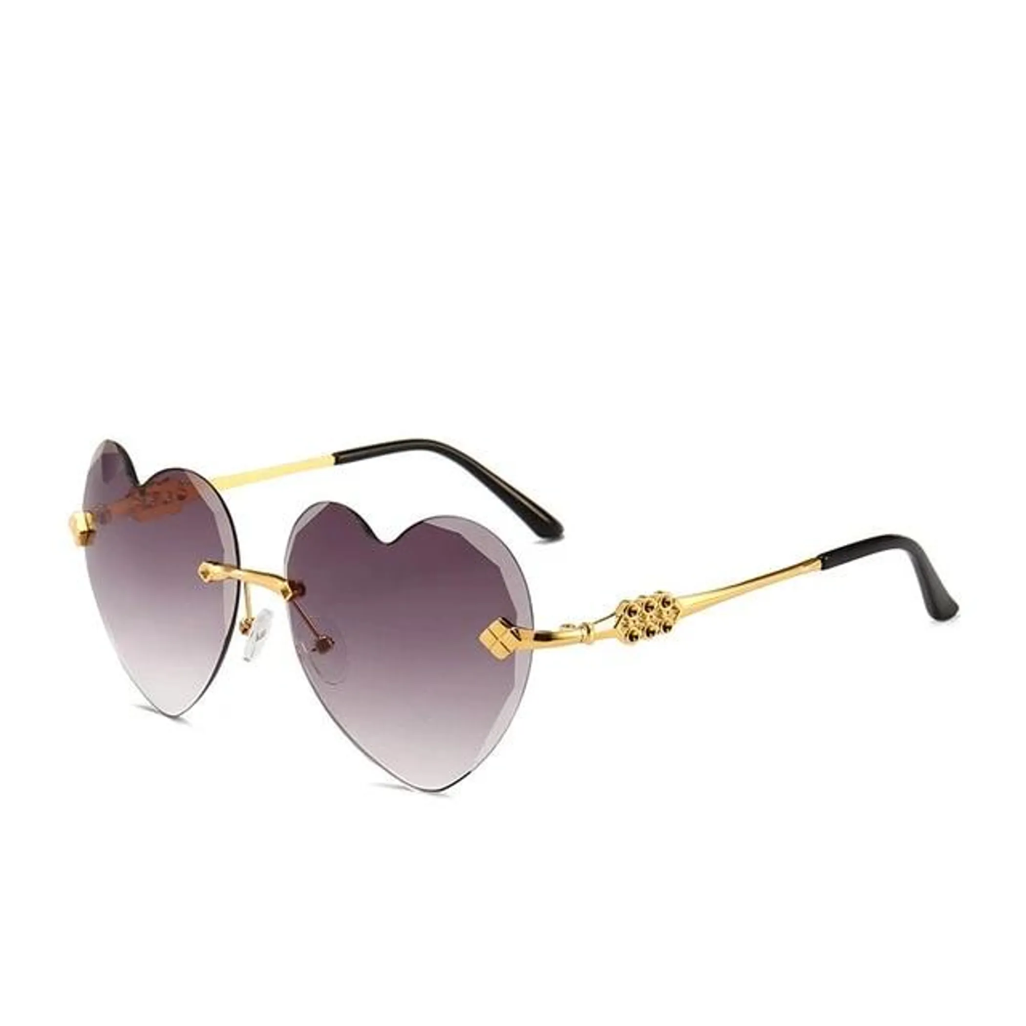 Rimless Style Heart Shape Sunglasses