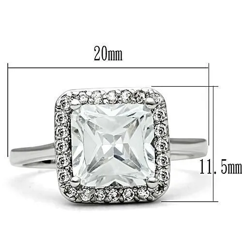 Ring AAA GRD CZ Clear 3W144 for Women Style Rhodium