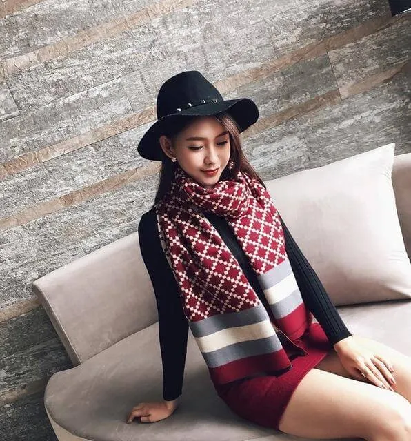 Scarf luxury brand Winter Poncho Pashmina Scarf Women