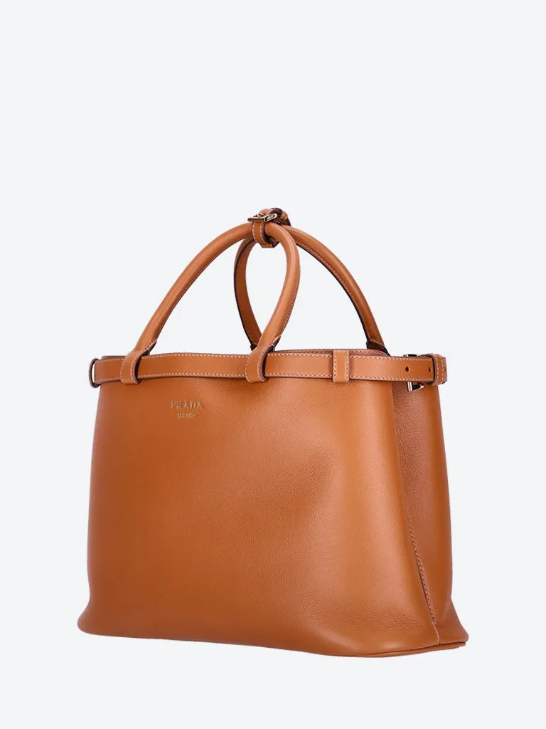 Soft calf leather handbag Brown