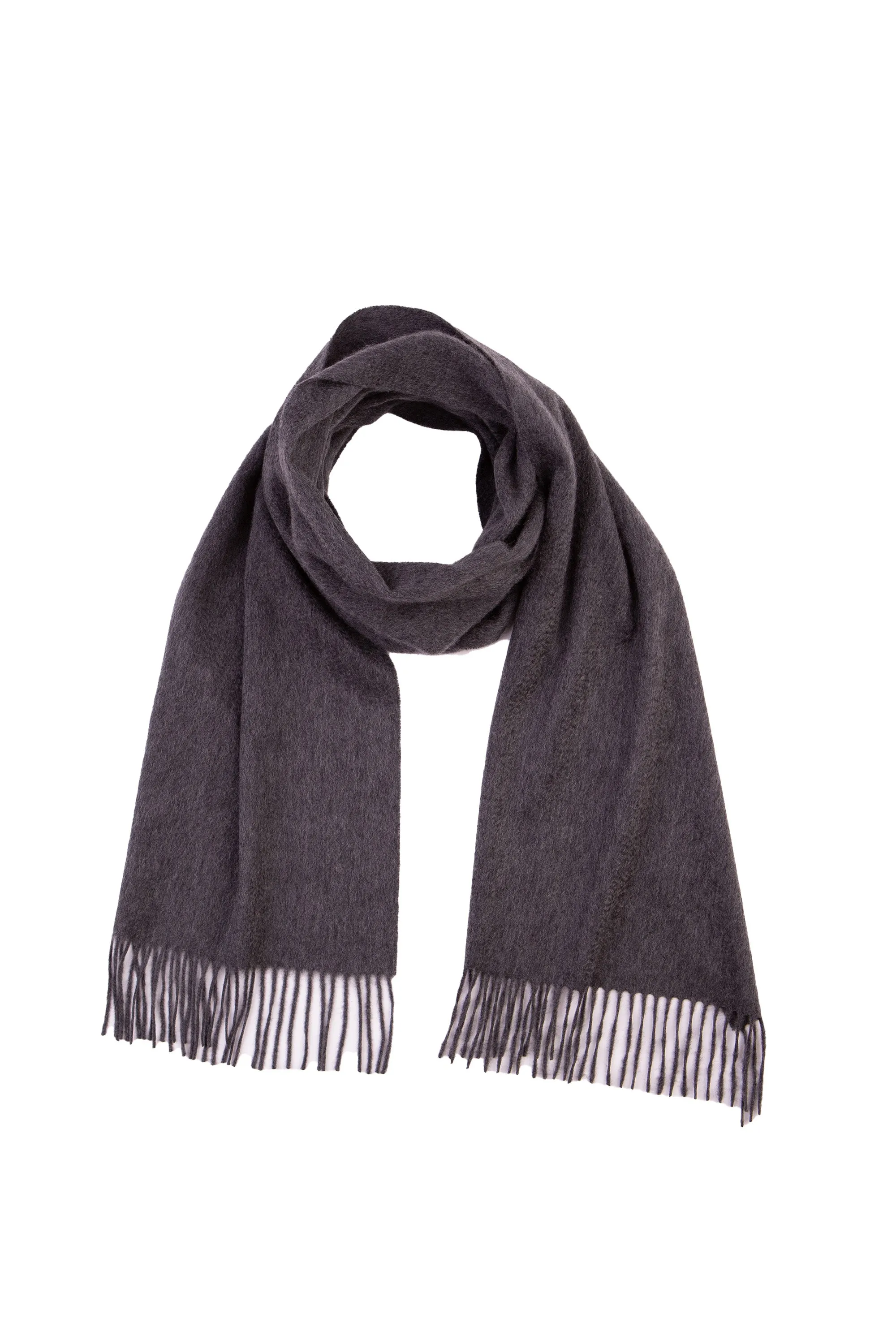 Solid Cashmere Wide Scarf - Steinway Grey