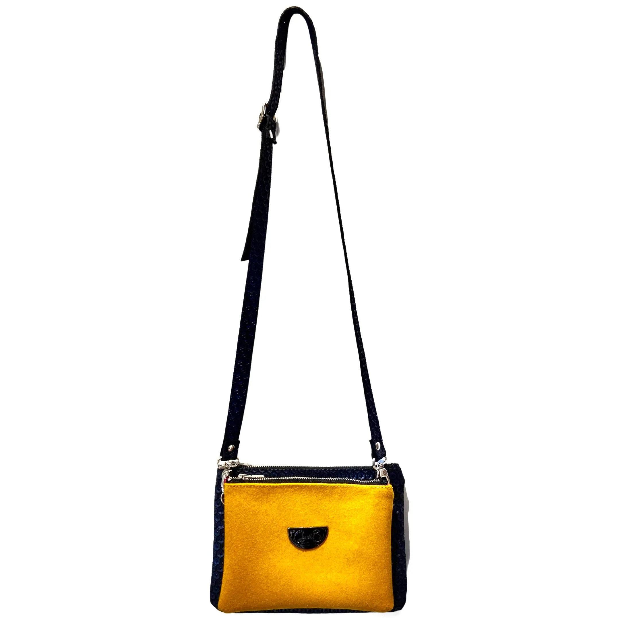 Spyder Yellow and Navy print cross body bag