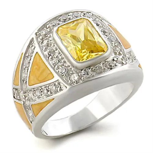 Sterling Silver Ring AAA GRD CZ Citrine 31825 for Women Style High