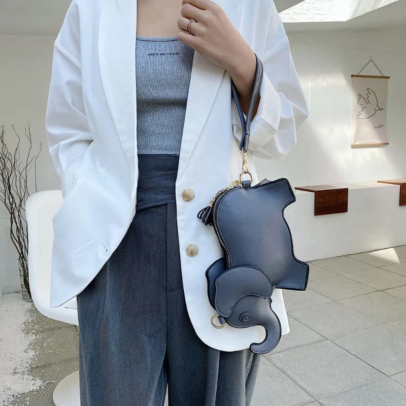 Stylish and Unique Elephant Shaped Cross-body Wristlet Handbags