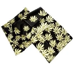 Swaying Palms on black silk scarf