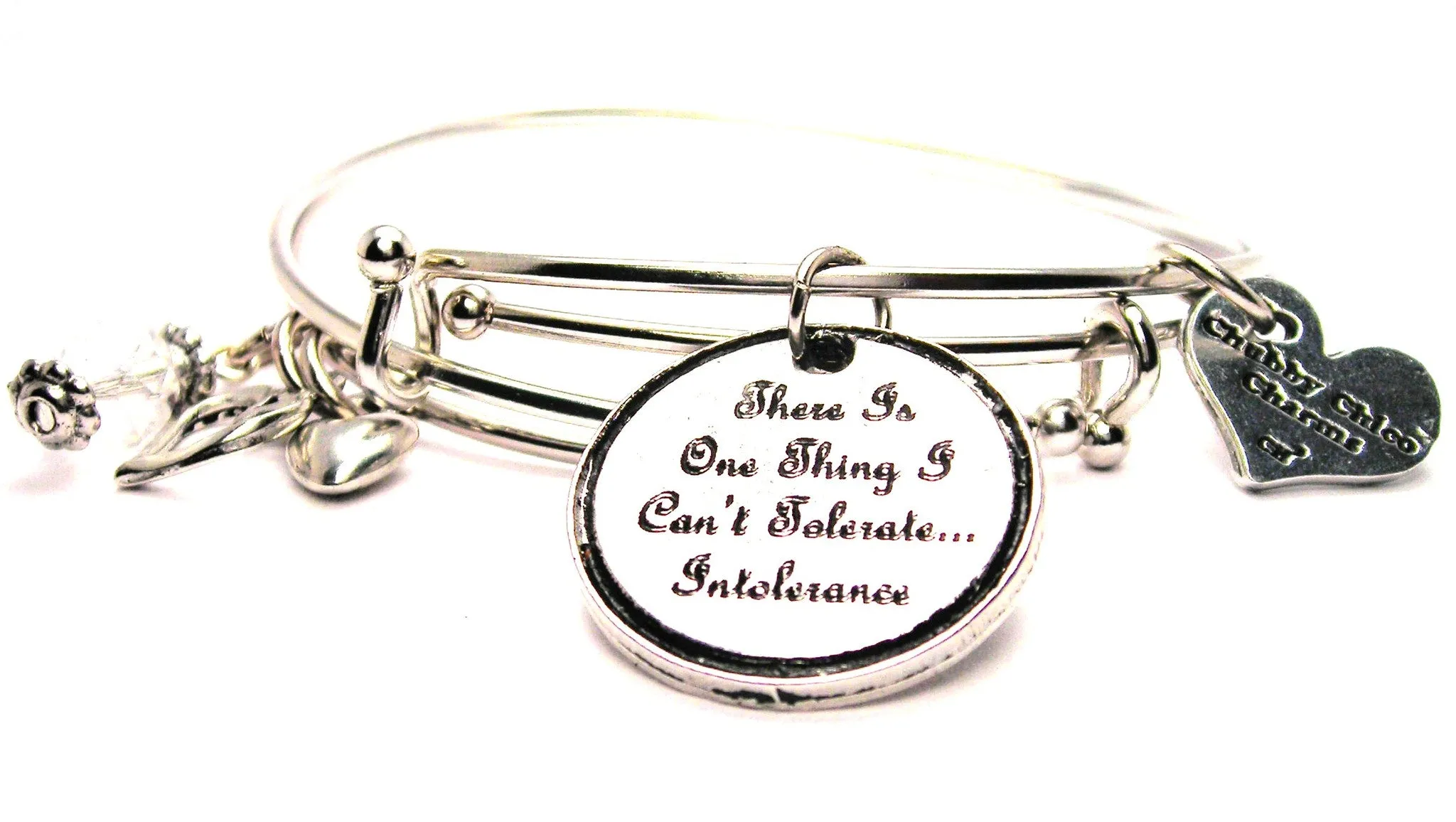 There Is One Thing I Cant Tolerate Intolerance Expandable Bangle Bracelet Set