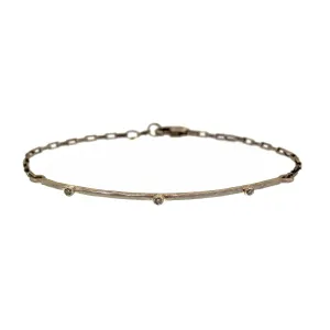 White Gold Diamond Bar Bracelet