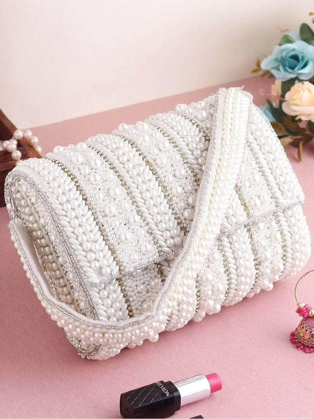 White Pearl Flap Bag