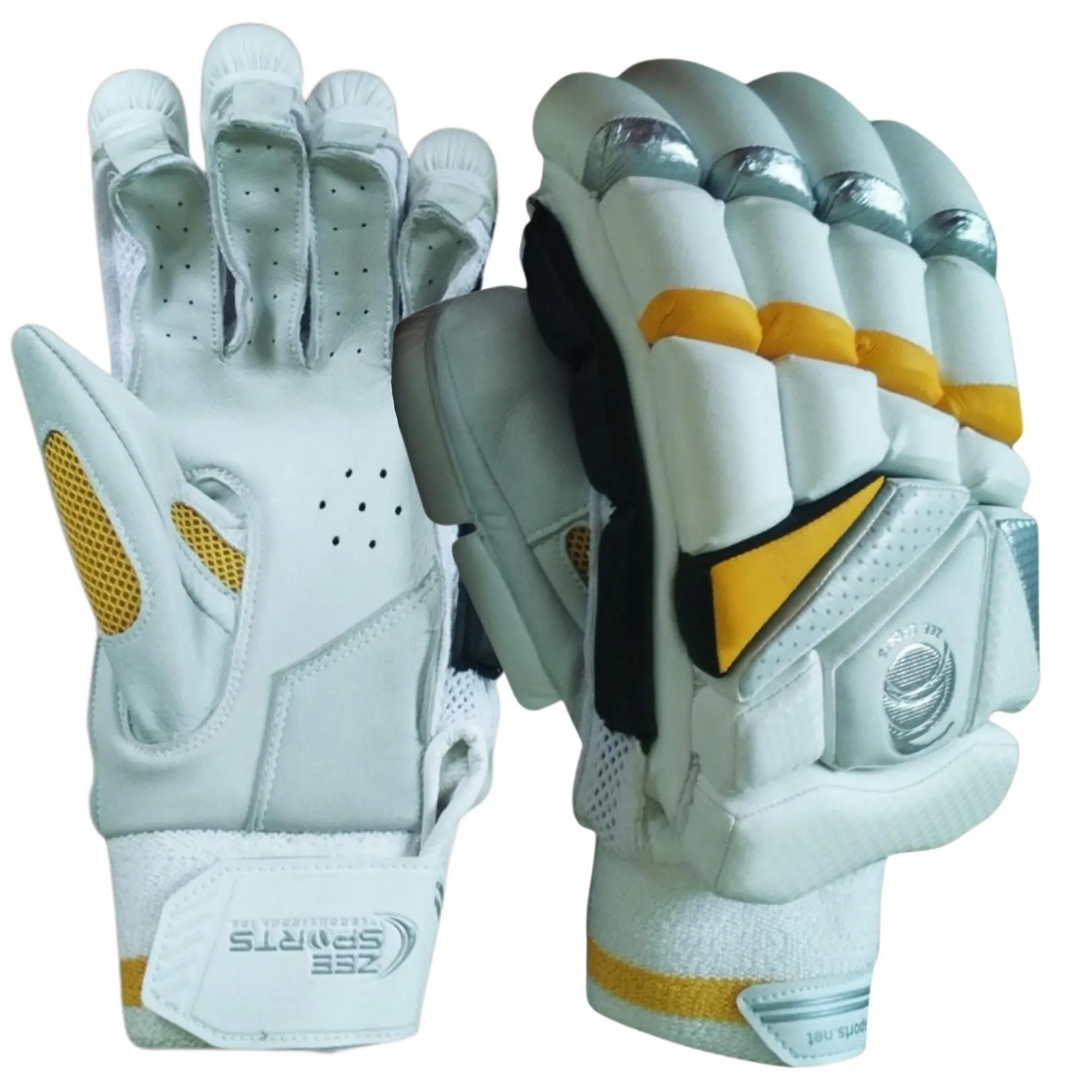 Zee Sports Batting Gloves Tribute Genius Test Standard Yellow